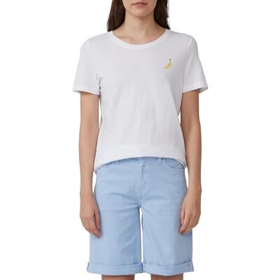 s.Oliver Broderade Jersey-T-shirt, Vit, 42 s.Oliver Broderade Jersey-T-shirt, Vit, 42