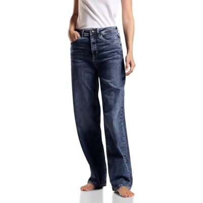 Street One Jeans lös passform, Mörkblå tvättad, 28W x 32L Street One Jeans lös passform, Mörkblå tvättad, 28W x 32L