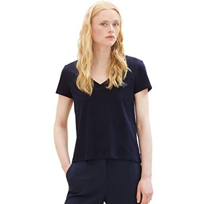 TOM TAILOR Denim dam-t-shirt med broderi, 10668-sky Captain Blue, XXL TOM TAILOR Denim dam-t-shirt med broderi, 10668-sky Captain Blue, XXL