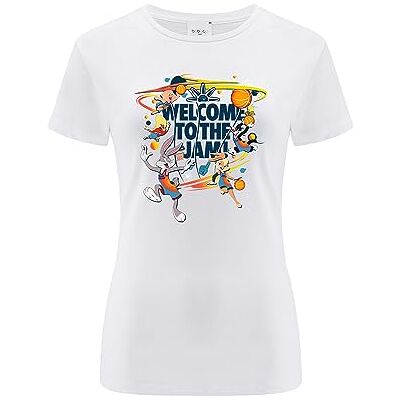 ERT GROUP Warner Bros. Space Jam 2, Space Jam 003, Kortärmad T-shirt dam, 100% bomull, Ensidigt levande tryck, Size XXS, White, Sömlös design, Smidigt och elastiskt tyg för vardaglig lätthet ERT GROUP Warner Bros. Space Jam 2, Space Jam 003, Kortärmad T-shirt dam, 100% bomull, Ensidigt levande tryck, Size XXS, White, Sömlös design, Smidigt och elastiskt tyg för vardaglig lätthet