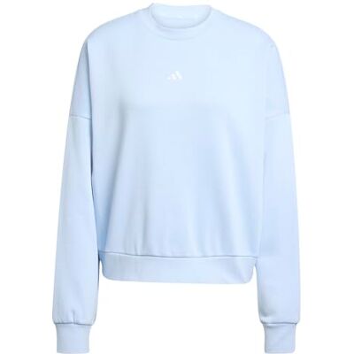 adidas dam Essentials Small Logo Feel Cozy Relaxed Fit Sweatshirt, glow blue/white, XL adidas dam Essentials Small Logo Feel Cozy Relaxed Fit Sweatshirt, glow blue/white, XL