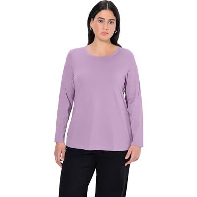 Ulla Popken damer stora storlekar, plus size skjorta, smal, rund hals, långärmad, Lavendel, 50-52 Ulla Popken damer stora storlekar, plus size skjorta, smal, rund hals, långärmad, Lavendel, 50-52