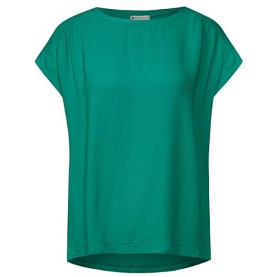 Street One T-shirt i materialblandning, Intensiv aqua, 38 Street One T-shirt i materialblandning, Intensiv aqua, 38