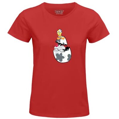 cotton division T-shirt dam, Färg: röd, L cotton division T-shirt dam, Färg: röd, L