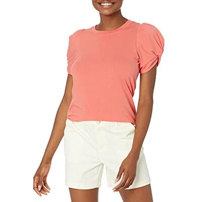 Amazon Essentials dam klassisk passform tvinnad ärm rund hals t-shirt, korallrosa, Large Amazon Essentials dam klassisk passform tvinnad ärm rund hals t-shirt, korallrosa, Large