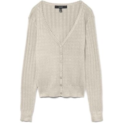VERO MODA Vmwillow Pointelle Ls V-NCK cardigan Boo, Björk, XS VERO MODA Vmwillow Pointelle Ls V-NCK cardigan Boo, Björk, XS