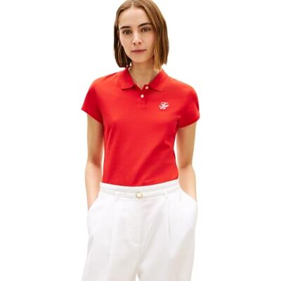 Tommy Hilfiger Th Script Slim Ss Polo WW0WW49259, orange, M Tommy Hilfiger Th Script Slim Ss Polo WW0WW49259, orange, M