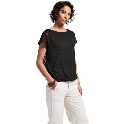 Street One dam 2-i-1 Mesh T-shirt, svart, 40 Street One dam 2-i-1 Mesh T-shirt, svart, 40