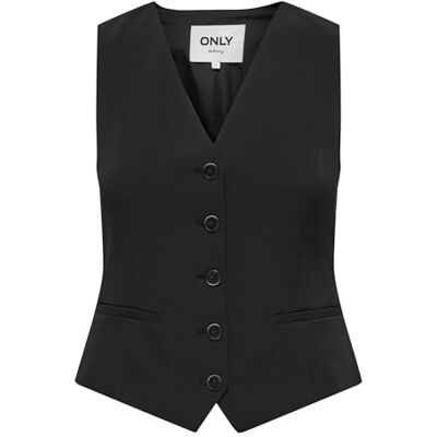 ONLY Onliris Waistcoat Tlr Noos, svart, 36 ONLY Onliris Waistcoat Tlr Noos, svart, 36
