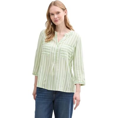 TOM TAILOR damblus, 37431 – äkta grön vertikal remsa, 42 TOM TAILOR damblus, 37431 – äkta grön vertikal remsa, 42