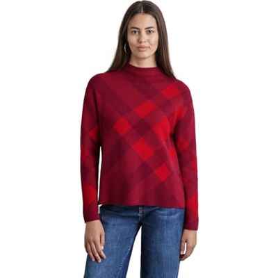 Street One rutig turtleneck tröja, Röd, 44 Street One rutig turtleneck tröja, Röd, 44