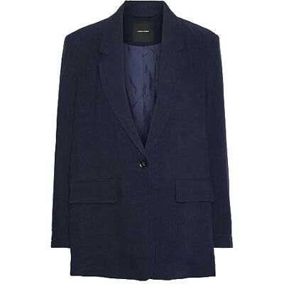 VERO MODA Female Blazer VMLUCYVER LS Linen blazer, marinblå blazer, XS VERO MODA Female Blazer VMLUCYVER LS Linen blazer, marinblå blazer, XS