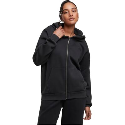 Urban Classics Damhuvjacka, vintage, tung dragkedja, hoodie, avslappnad sweatjacka med huva, storlekar XS – 5XL, svart, L Urban Classics Damhuvjacka, vintage, tung dragkedja, hoodie, avslappnad sweatjacka med huva, storlekar XS – 5XL, svart, L
