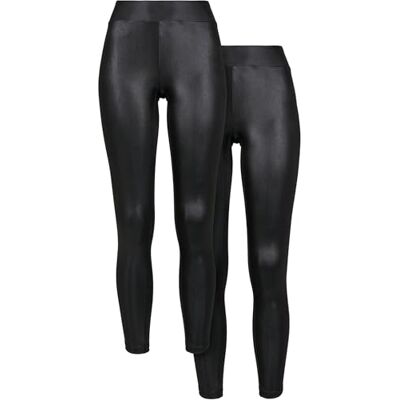 Urban Classics Leggings för kvinnor, Svart + svart, XS Urban Classics Leggings för kvinnor, Svart + svart, XS