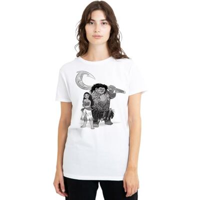 Moana mandarin creative ltd Maui sketch dam t-shirt, vit, XX-Large, Vitt, XXL Moana mandarin creative ltd Maui sketch dam t-shirt, vit, XX-Large, Vitt, XXL