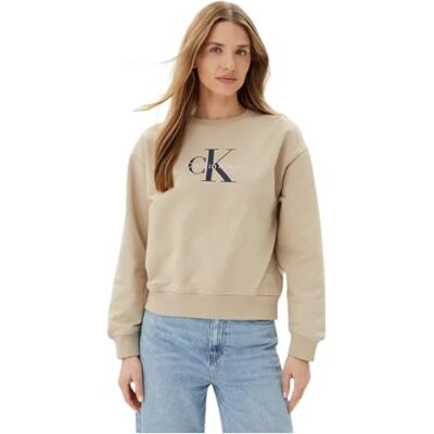 Calvin CK JEANS dam LS MONOLOGO fransk frotté RLXD CN LV047B234G, grå (vit peppar), XS, Grå (vit peppar), XS Calvin CK JEANS dam LS MONOLOGO fransk frotté RLXD CN LV047B234G, grå (vit peppar), XS, Grå (vit peppar), XS