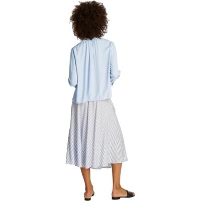 Tommy Hilfiger Dam mjuk viskos-V-hals LS BLUS WW0WW44049, blå, 34, Blå (Breezy Blue), 60 SE Tommy Hilfiger Dam mjuk viskos-V-hals LS BLUS WW0WW44049, blå, 34, Blå (Breezy Blue), 60 SE