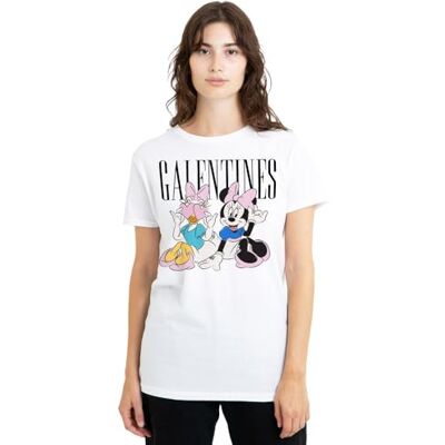 Minnie dam Mouse And Daisy Galentines Valentine's Day Ladies T Shirt, White T-tröja Minnie dam Mouse And Daisy Galentines Valentine's Day Ladies T Shirt, White T-tröja