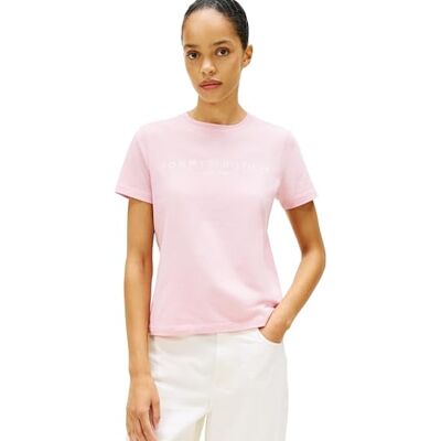 Tommy Hilfiger Reg Corp Logo C-nk SS Ww0ww40276 andra toppar, rosa (Bonita Pink), L dam, Rosa (Bonita Rosa), L Tommy Hilfiger Reg Corp Logo C-nk SS Ww0ww40276 andra toppar, rosa (Bonita Pink), L dam, Rosa (Bonita Rosa), L