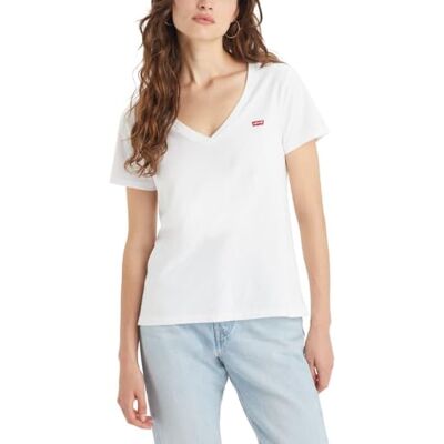 Levi's Perfect V-Neck T-Shirt dam, White +, XS Levi's Perfect V-Neck T-Shirt dam, White +, XS