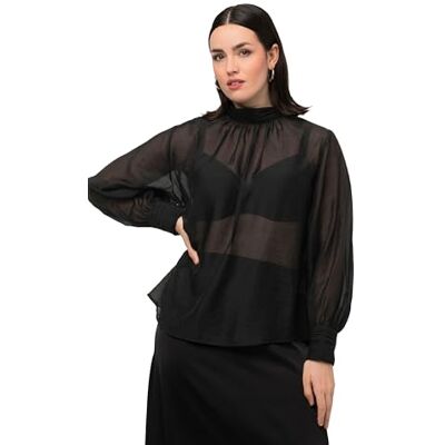 Ulla Popken blus, transparent, svart, 50-52 Ulla Popken blus, transparent, svart, 50-52
