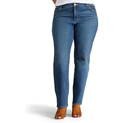 Lee Monroe Jeans med raka ben, för kvinnor, plusstorlek, slimmar omedelbart, klassisk avslappnad passform, 52 Lee Monroe Jeans med raka ben, för kvinnor, plusstorlek, slimmar omedelbart, klassisk avslappnad passform, 52