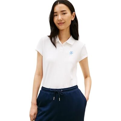 Tommy Hilfiger Th Script Slim Ss Polo WW0WW49259, vit, M Tommy Hilfiger Th Script Slim Ss Polo WW0WW49259, vit, M