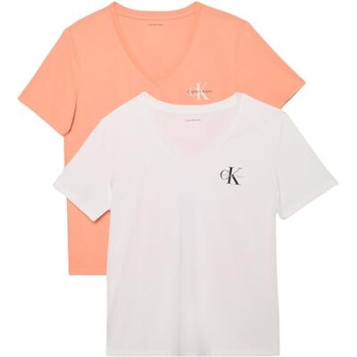 Calvin 8719965074583 A- Logo VN 2 Pack Tee Lv047c906g T-shirts, Orange (Endast Persika), M Dam, Orange (Endast persika), M Calvin 8719965074583 A- Logo VN 2 Pack Tee Lv047c906g T-shirts, Orange (Endast Persika), M Dam, Orange (Endast persika), M