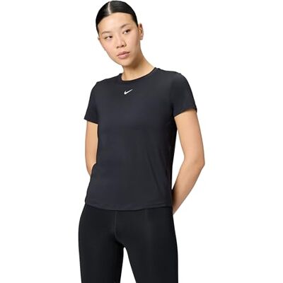 NIKE One Classic Df SS T-Shirt för kvinnor, Black/White, S NIKE One Classic Df SS T-Shirt för kvinnor, Black/White, S