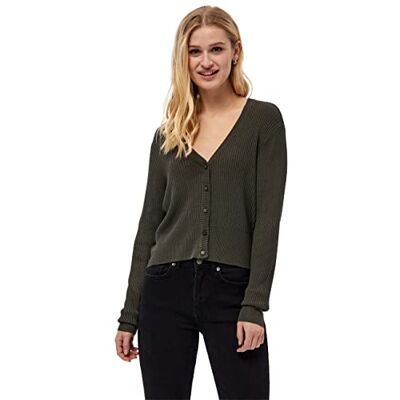 DESIRES Geisha Rib Cardigan, Beluga Grön, XS DESIRES Geisha Rib Cardigan, Beluga Grön, XS