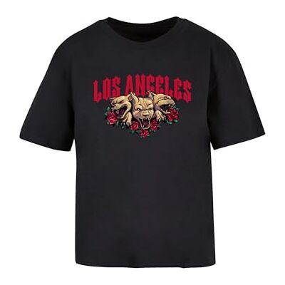Tee dam-t-shirt, LA Dogs t-shirt, avslappnad t-shirt med tryck framtill, oversize passform, storlekar XS – 5XL, svart, 3XL Tee dam-t-shirt, LA Dogs t-shirt, avslappnad t-shirt med tryck framtill, oversize passform, storlekar XS – 5XL, svart, 3XL