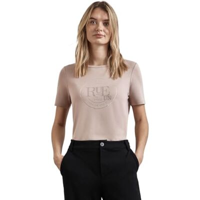 Street One dam-t-shirt med konstverk, Ljus mocha beige, 38 Street One dam-t-shirt med konstverk, Ljus mocha beige, 38