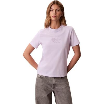 Calvin SS Classic Monologo T-shirt Lv047f831g Grafiska T-shirts, Multi (Island Lilac), XXS för kvinnor Calvin SS Classic Monologo T-shirt Lv047f831g Grafiska T-shirts, Multi (Island Lilac), XXS för kvinnor