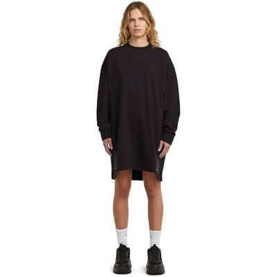 G-STAR Biker Zip Sw Dress wmn, Svart (Dk Black D27274-d705-6484), XXS G-STAR Biker Zip Sw Dress wmn, Svart (Dk Black D27274-d705-6484), XXS