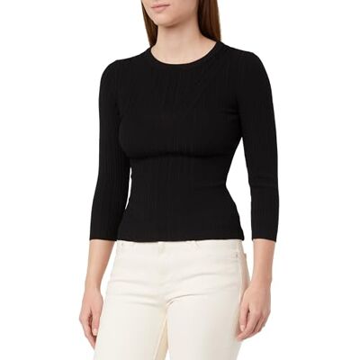 7 For All Mankind Detail Back Rib Top Viskos svart, svart, XS 7 For All Mankind Detail Back Rib Top Viskos svart, svart, XS
