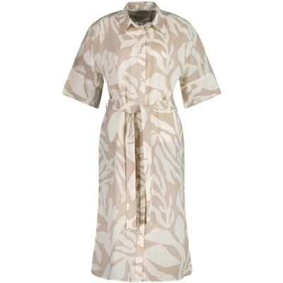 GANT REL Palm Print Linne Shirt Dress, Torr sand, 36 GANT REL Palm Print Linne Shirt Dress, Torr sand, 36