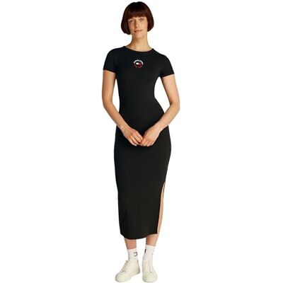 Tommy Jeans dam TJW BODYCON LOGO 2 KLÄNNING Bodycon klänning, svart, L, svart (svart), L Tommy Jeans dam TJW BODYCON LOGO 2 KLÄNNING Bodycon klänning, svart, L, svart (svart), L