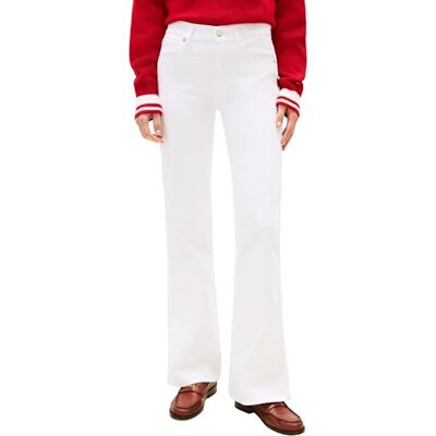 Tommy Hilfiger dam DNM vit flare Rw WW0WW49655, vit, 24W/30L Tommy Hilfiger dam DNM vit flare Rw WW0WW49655, vit, 24W/30L