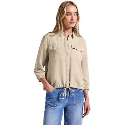 Street One dam linnemix-skjorta, Coastal Beige, 40 Street One dam linnemix-skjorta, Coastal Beige, 40