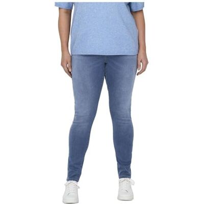 ONLY Carmakoma Skinny Jeans för kvinnor, Ljusblå denim, 44W x 32L ONLY Carmakoma Skinny Jeans för kvinnor, Ljusblå denim, 44W x 32L