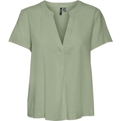 VERO MODA Vmmymilo Ss WVN Ga Top, Reseda, M VERO MODA Vmmymilo Ss WVN Ga Top, Reseda, M