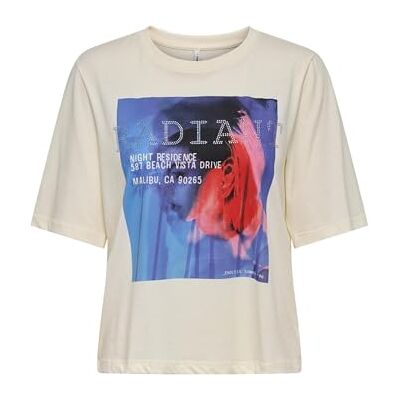 ONLY Onlhavanna Life S/S Vibe Top Box JRS, Tofu, M ONLY Onlhavanna Life S/S Vibe Top Box JRS, Tofu, M