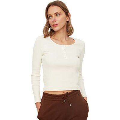 Trendyol Kvinnors ECU Seeping DRITLY kommer att älska stickad blus, ecru, L Trendyol Kvinnors ECU Seeping DRITLY kommer att älska stickad blus, ecru, L