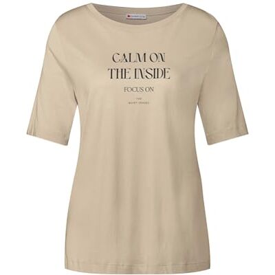 Street One mjuk damskjorta med Wording, Coastal Beige, 44 Street One mjuk damskjorta med Wording, Coastal Beige, 44
