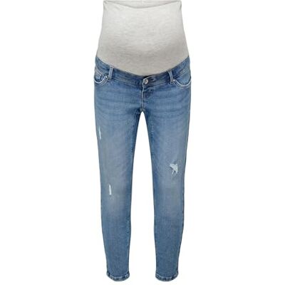 ONLY MATERNITY OLMCATWALK HW MOM ANK DEST DNM PI M040, Ljusblå blandning, XXL ONLY MATERNITY OLMCATWALK HW MOM ANK DEST DNM PI M040, Ljusblå blandning, XXL