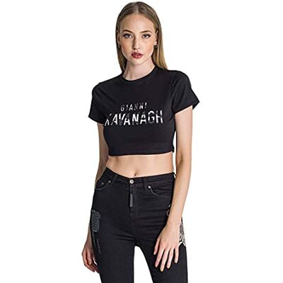 Gianni Kavanagh T-shirt med svart tiger för kvinnor, svart, M Gianni Kavanagh T-shirt med svart tiger för kvinnor, svart, M