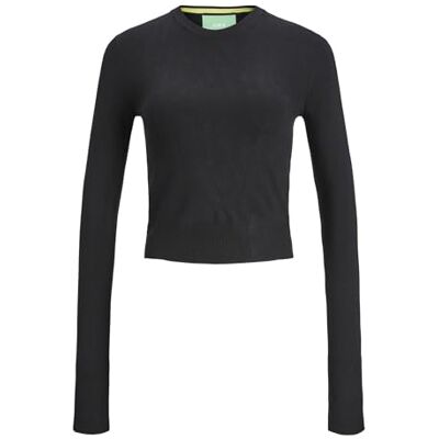 JJXX JACK & JONES Dam Jxvalentina Ls Soft Cropped Cn Knit tröja, svart, L JJXX JACK & JONES Dam Jxvalentina Ls Soft Cropped Cn Knit tröja, svart, L