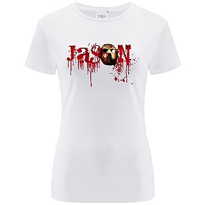 ERT GROUP Warner Bros. Friday the 13th 001, Kortärmad T-shirt dam, 100% bomull, Ensidigt levande tryck, Size M, White, Sömlös design, Smidigt och elastiskt tyg för vardaglig lätthet ERT GROUP Warner Bros. Friday the 13th 001, Kortärmad T-shirt dam, 100% bomull, Ensidigt levande tryck, Size M, White, Sömlös design, Smidigt och elastiskt tyg för vardaglig lätthet