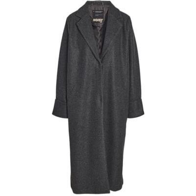 NOISY MAY Nmcaddy L/S Long Coat Fwd Noos, Mörkgrå melange, M NOISY MAY Nmcaddy L/S Long Coat Fwd Noos, Mörkgrå melange, M