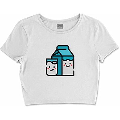 Bona Basics , Digitalt tryck, bas-t-shirt för kvinnor, 100% bomull, vit, avslappnad, damtoppar, storlek: L, Vitt och blått Bona Basics , Digitalt tryck, bas-t-shirt för kvinnor, 100% bomull, vit, avslappnad, damtoppar, storlek: L, Vitt och blått